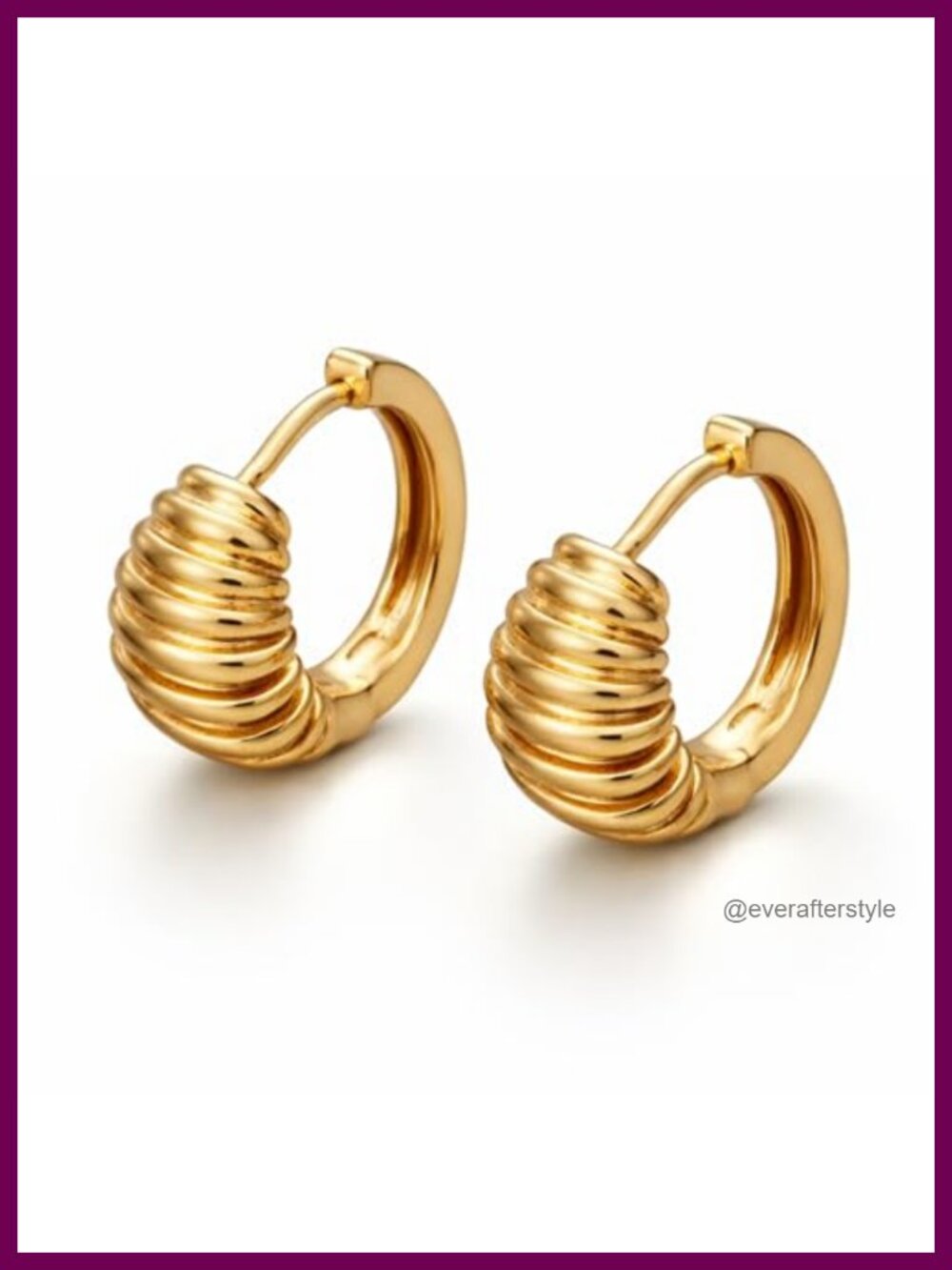18K Gold Plated Gold Hoop Earrings for Women, 14 mm Lightweight Stainless Steel